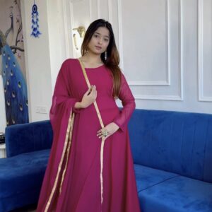 Fully stitched georgette Anarkali with 5 meter flare