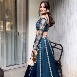 Royal Teal Radiance Designer Lehenga - Image 7