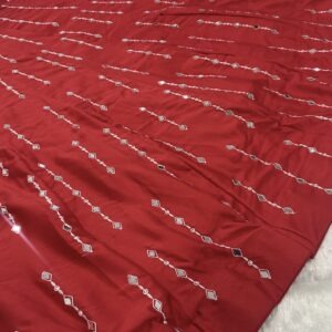 Heavy flare mirror work lehenga set with can can attached