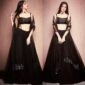 Black organza lehenga with 4.25 meter flair and stylish party wear look