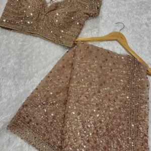 Elegant champagne sparkle saree celebrity inspired