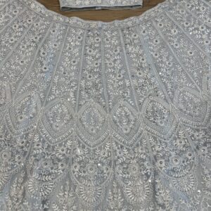 Designer pastel blue lehenga for wedding and reception