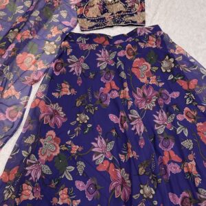 Floral tabby silk dupatta with stone work