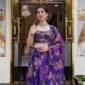 4.5 meter flair floral tabby silk lehenga with can can