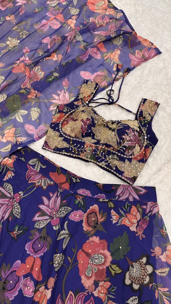 Tabby silk floral blouse with zari thread and sequins embroidery