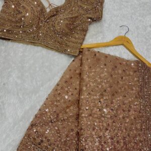 Midnight Glam Sequin Net Party Wear Saree - Image 12