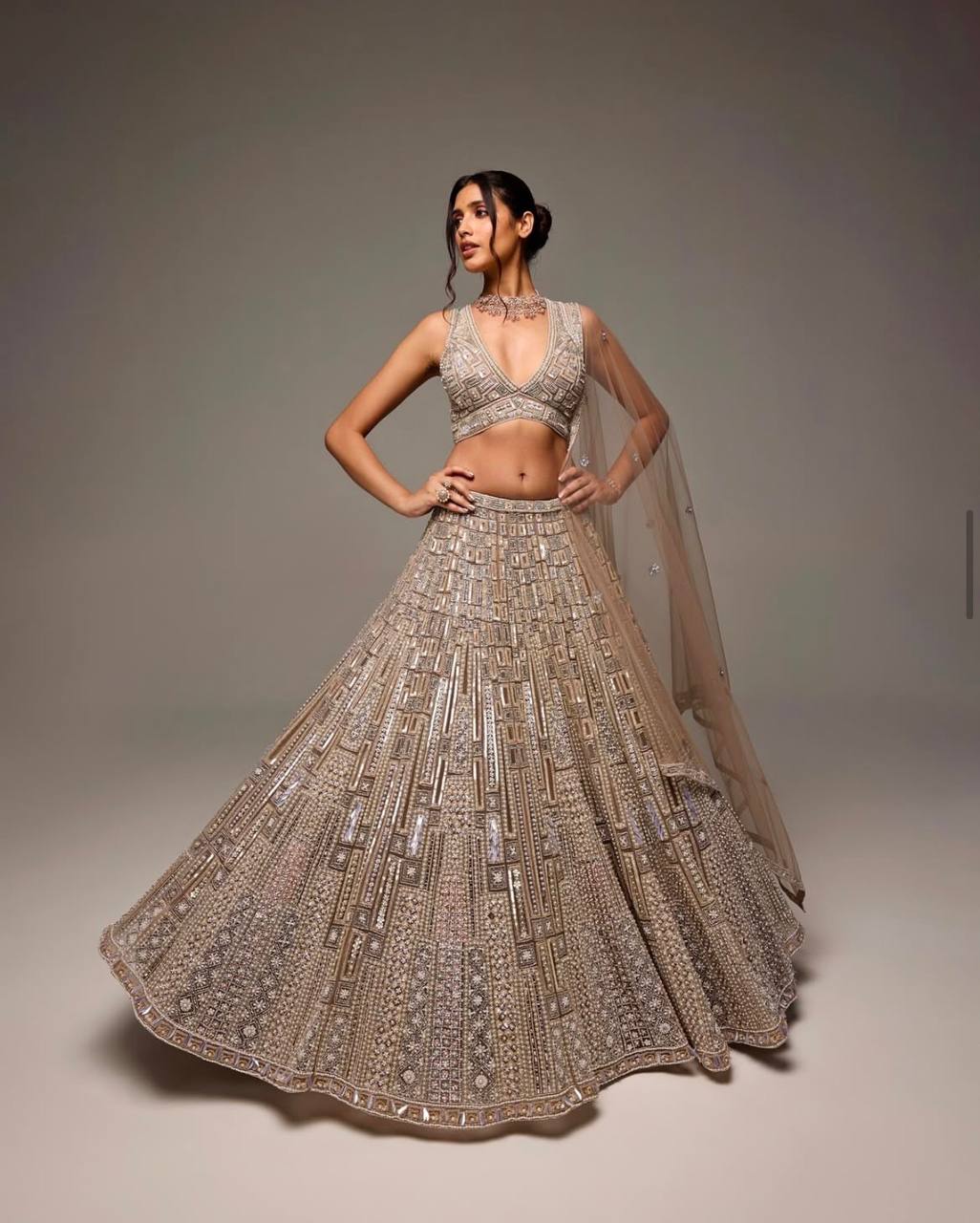 Champagne Royale Bridal Lehenga Set