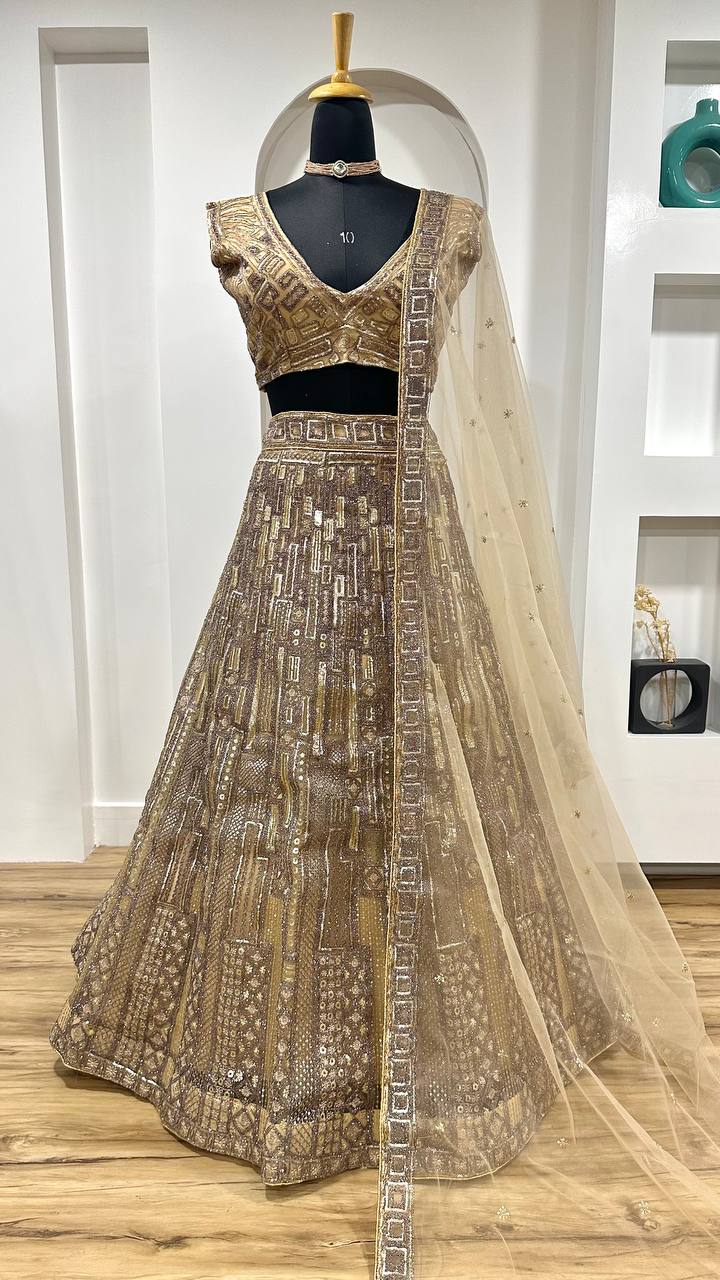 Champagne Royale Bridal Lehenga Set - Image 3