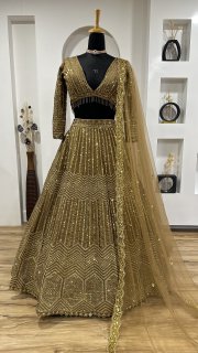 Royal Golden Kasturi Silk Georgette Lehenga Choli - Image 5