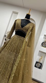 Royal Golden Kasturi Silk Georgette Lehenga Choli - Image 3
