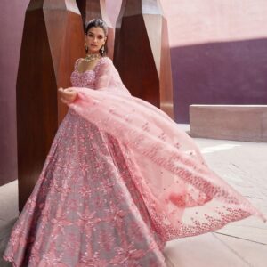 Pastel Pink Thai Silk Lehenga Set