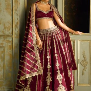 Maroon Kasturi Silk Lehenga